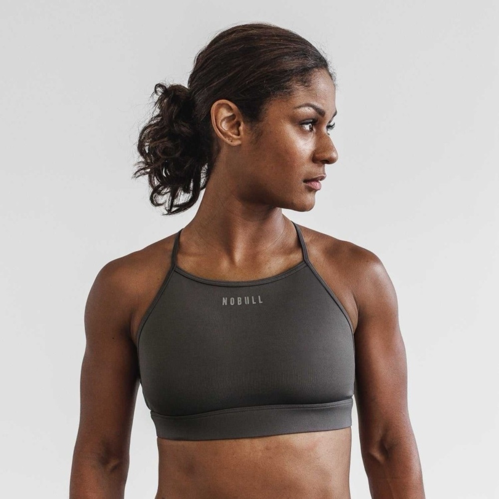 NWT NOBULL Matte High-Neck Sports Bra - XS - Dark Shadow (Gray)